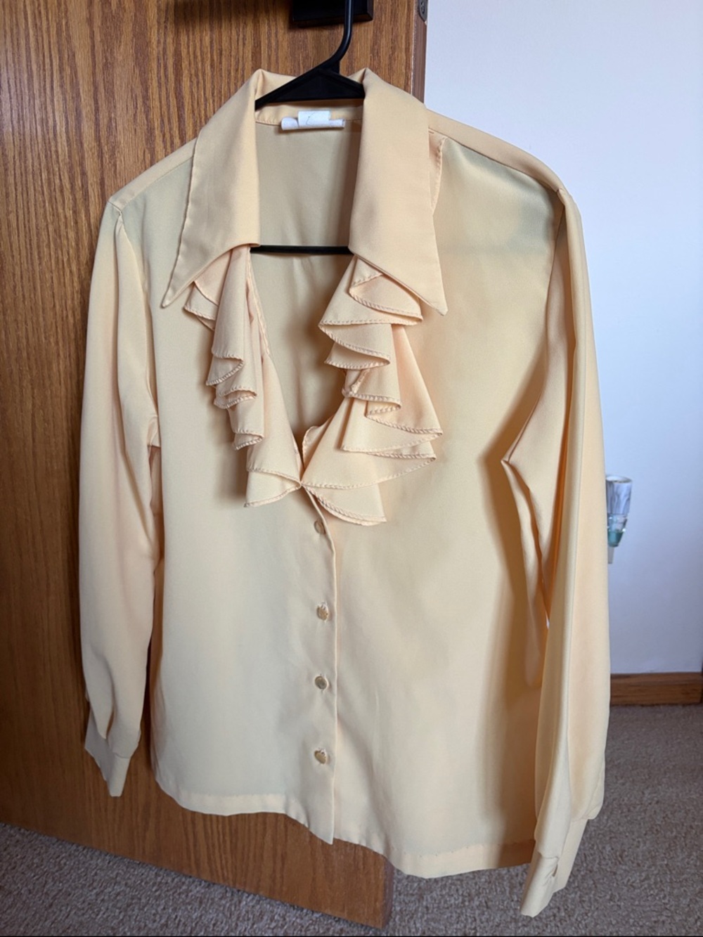 Lee Mar Ruffled Collar Long-Sleeve Blouse - Pale Yellow